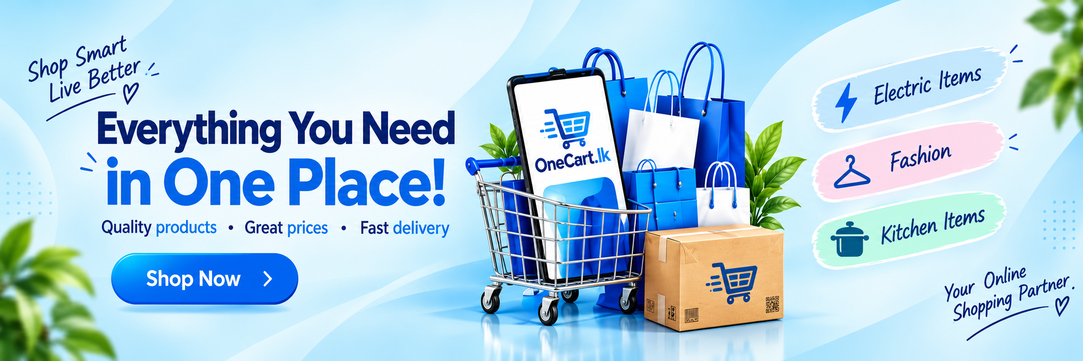 OneCart promotional banner